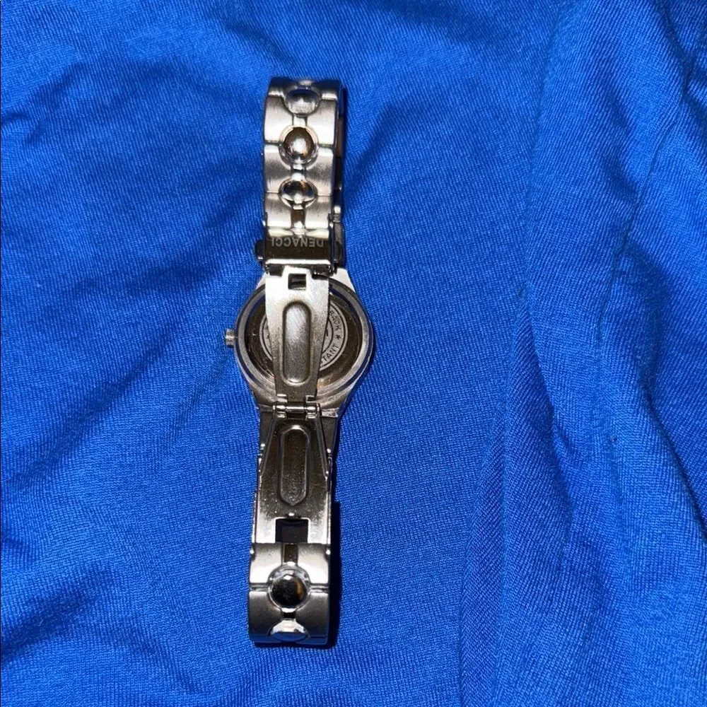 Denacci Silver Watch with Blue Dial